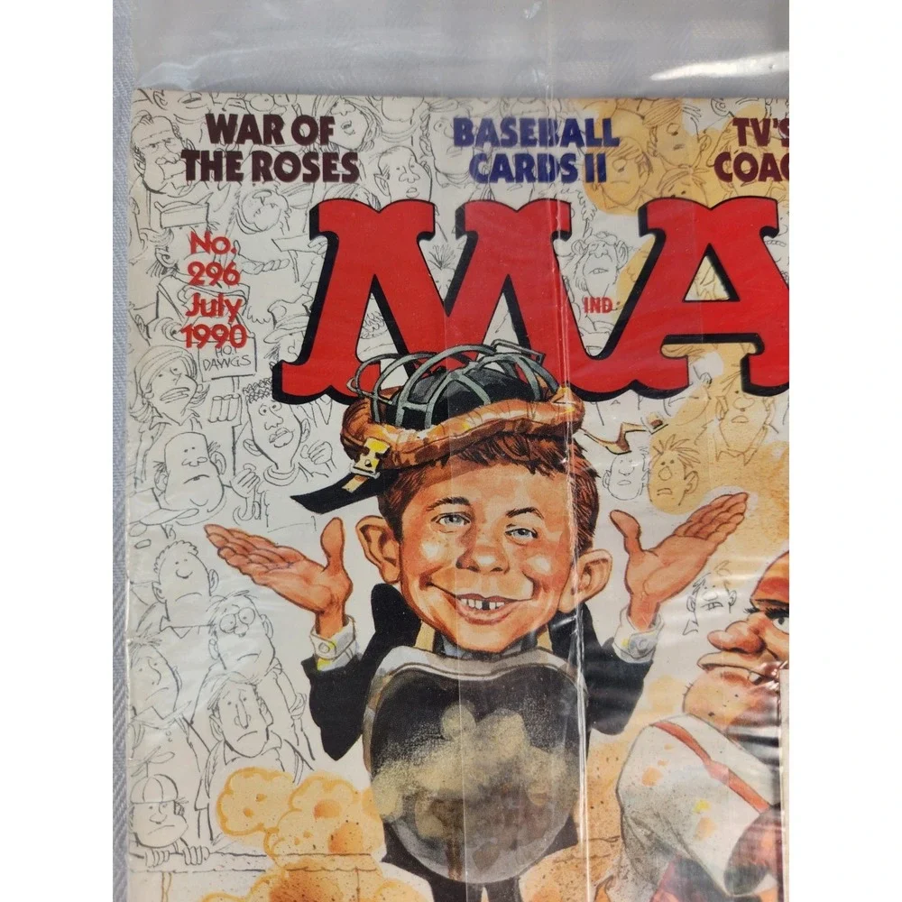 MINT! New! July 1990 Mad Magazine #296 Baseball Cards In Original Plastic Sleeve